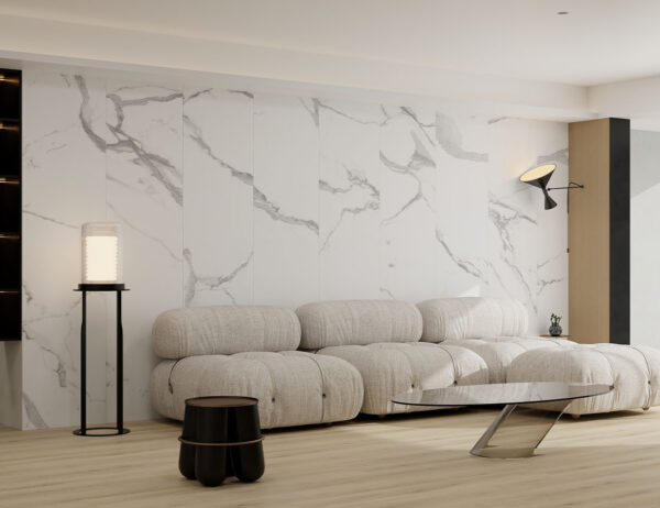 SPC Grey Carrara Marble